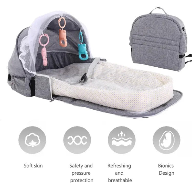 Portable Baby Bed – Safe, Comfy & Easy to Carry Anywhere!