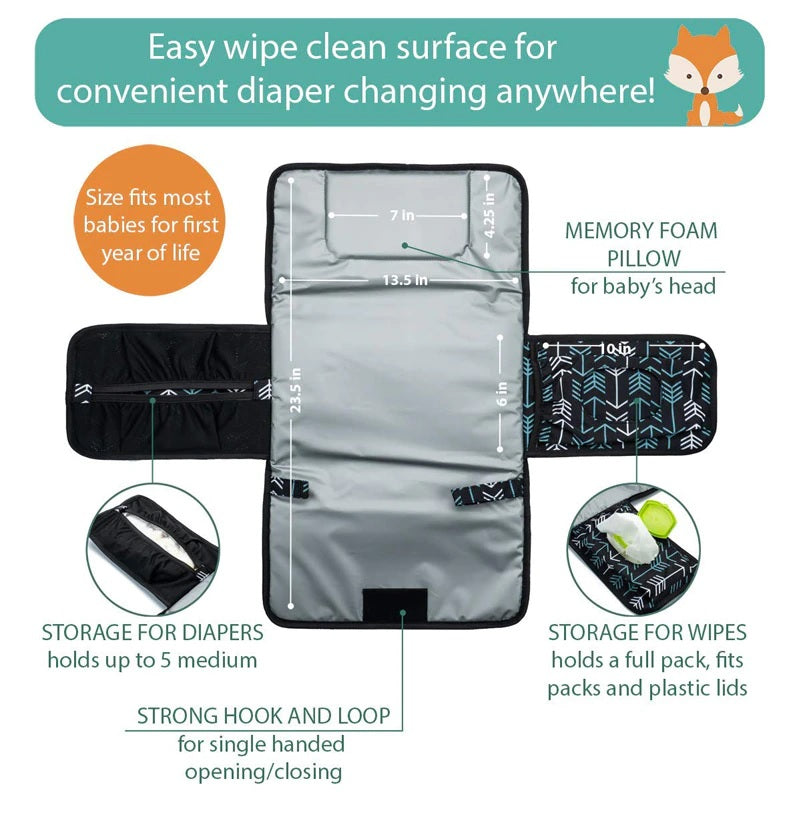 Portable Paded Waterproof Baby Diaper & Clothes Changing Pad